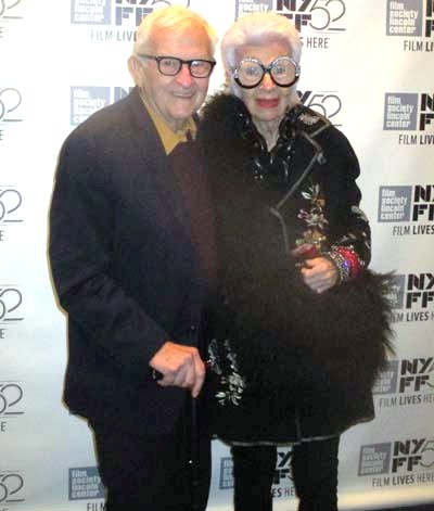 Albert Maysles and Iris Apfel. Photo by: Joyce Brooks/Blacktiemagazine.com