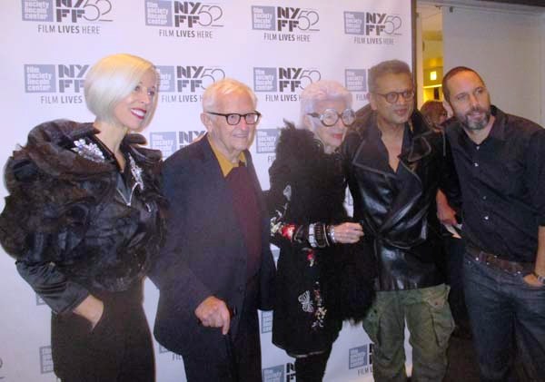 Linda Fargo, Albert Maysles, Iris Apfel, Naeem Kahan and Alexis Bittar. Photo by: Joyce Brooks/Blacktiemagazine.com