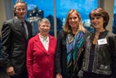 Dr. Scott Barrett; Congresswoman Carolyn McCarthy; Maria Cuomo Cole; and Leah Gunn Barrett, Exec. Dir. Of NYAGV. Photo copyright Joe Quint, Courtesy of New Yorkers Against Gun Violence