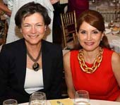 Jean Shafiroff (Right) is joined by Featured Speaker and NYWF Board Chair Alumna Diana L. Taylor (Left). Photo by Jason Carter Rinaldi/Getty Images for The New York Women's Foundation