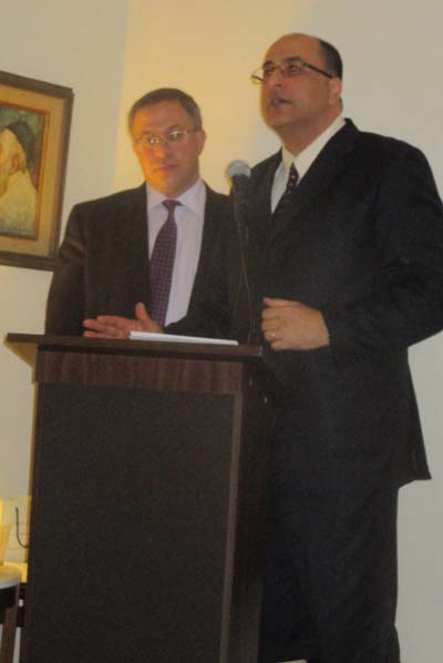 Ambassador Ido Aharoni with Eric Halivni. Photo by: Joyce Brooks/Blacktiemagazine.com