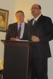 Ambassador Ido Aharoni, Consul General of Israel with Eric Halivni. Photo by: Joyce Brooks?Blacktiemagazine.com