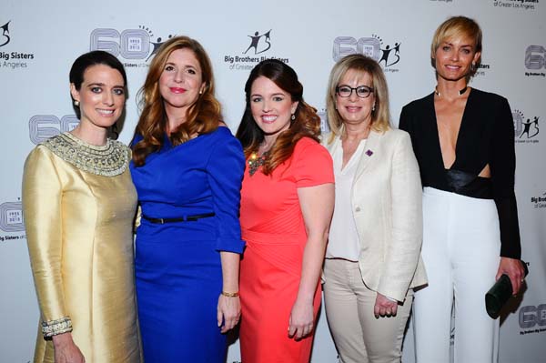 Tiffany Siart (President & CEO, BBBSLA), honoree Nicole Lorey, honoree Kate Nichols, Laura Lizer (Chairman of the Board of Directors, BBBSLA) and host Amber Valletta.  Photo by:  Vince Bucci