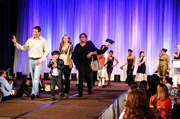 Bigs and Littles modeling on stage.  Photo by:  Vince Bucci