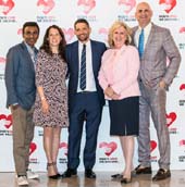 Marcus Samuelsson, Karen Pearl, Brad Gooch, Linda Fairstein and Harlan Cohen. Photo by: Nicola Bailey
