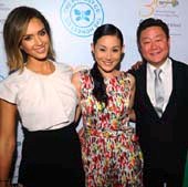Jessica Alba , Mira Lee, Brian Lee. Photo by: Vince Bucci