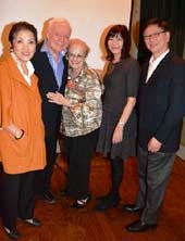 Ms. Shining Sung, Director-Writer-Producer Joseph Jacoby, Ms. Sharyn Grossman, Film Chairman, The National Arts Club; Ms. June Feng (Assist. Controller, Finance) Toll Global Forwarding, and Mr. Richard He, Chief Representative, U.S.A., China Guardian Auctions Co., Ltd.. Photo by: Rose Billings/Blacktiemagazine.com