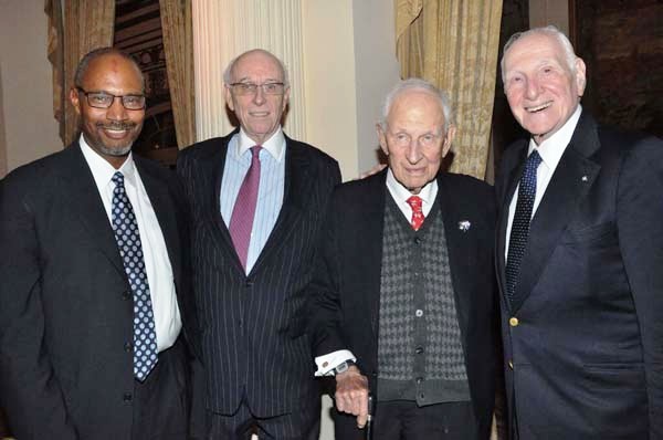  Frederick J. Watts, PAL Executive Director; Robert J. McGuire, PAL Board Member; Hon. Robert M. Morgenthau, PAL Chairman; Daniel Rose, PAL Board Member.