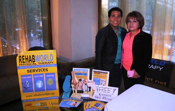 Rehabworld Physical Therapy Sponsor table with Rick Erlano, PT  Lily Lopez,  RN not in the picture Tess Medina Karlo Rey, Operations Manager
