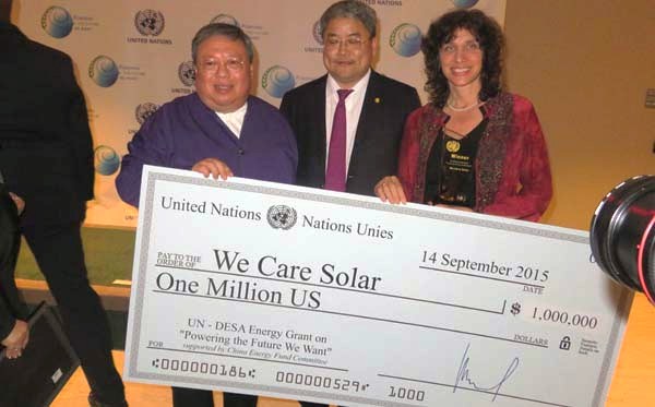 Dr. Patrick Ho. Secretary-General of the China Energy Fund Committee,Dr. Laura Stachel, Co_Founder and Executive Director, We care Solar  Mr. Zang Jianjun