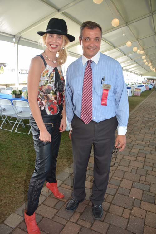 Vivian Van Dijk and John Caine (VIP Hospitality).  Photo by:  Rose Billings/Blacktiemagazine.com