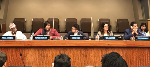 Young youth peacebuilding leaders spoke during the discussion section, regarding youth-led peacebuilding and violence prevention and youth sustaining peace and reconciliation.