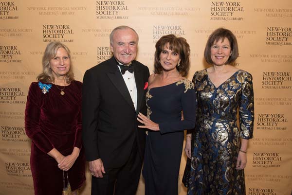 New-York Historical Society President Louise Mirrer, History Maker Award honoree William Bratton, History Maker Award honoree Rikki Klieman, Chair of New-York Historical Societys Board of Trustees Pam Schafler. Photo credit: Don Pollard.