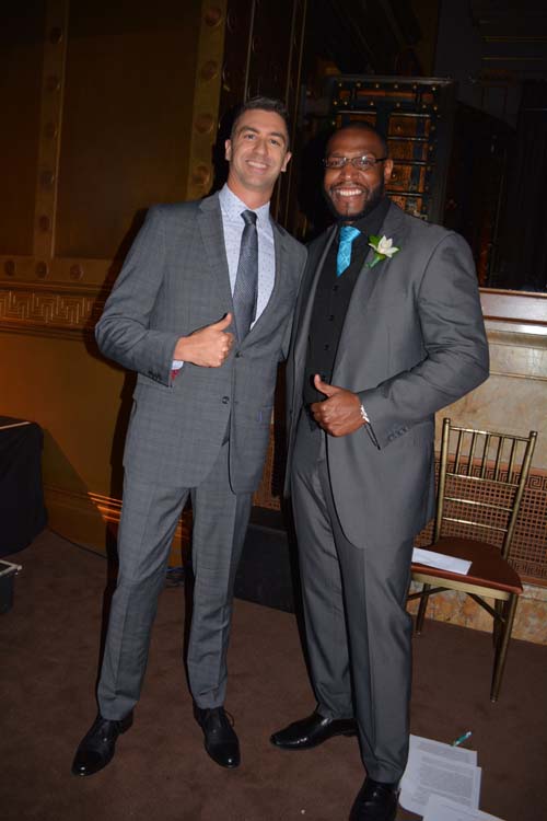 Anthony Ervin and Chuck Loft, Master of Ceremonies.  Photo by:  Rose Billings/Blacktiemagazine.com