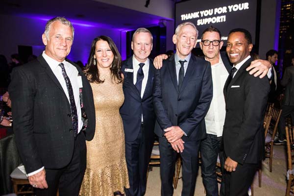 Brad Learmonth; Karen Pearl, President & CEO, Gods Love We Deliver; David Ludwigson, Vice President & Chief Development Officer, Gods Love We Deliver; Jon Gilman, Recipient of Golden Heart Award for Outstanding Volunteerism; Joe Dolce; LaMont Craig  Photo by:  Nicole Bailey   