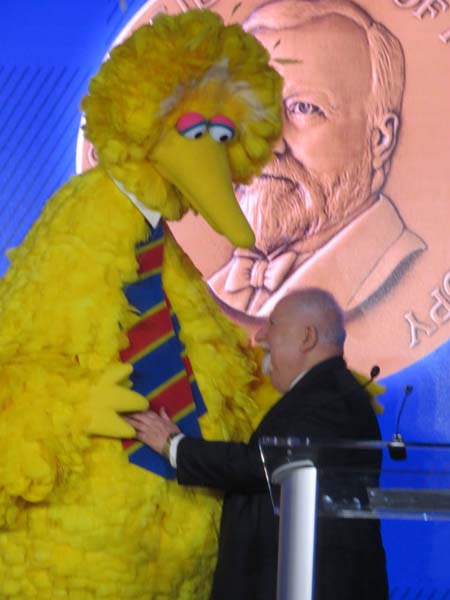 Big Bird & Vartan Gregorian, President of Carnegie Corporation of New York