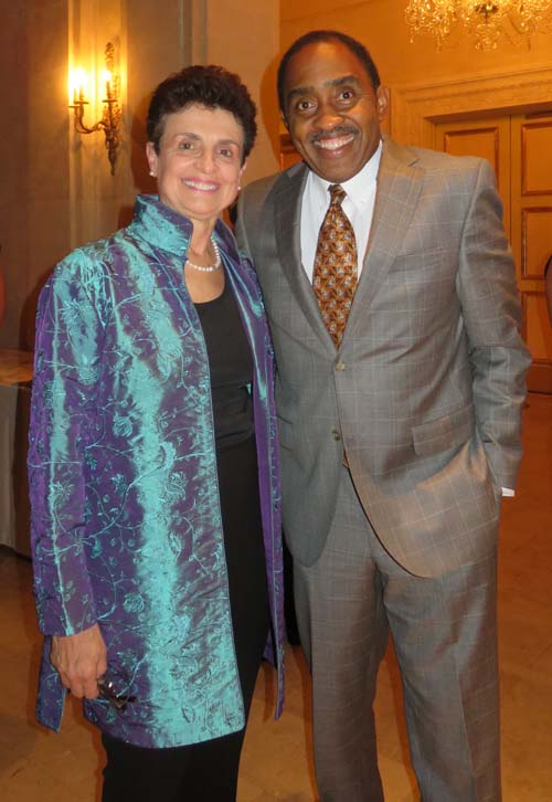 Ana L. Oliveira, President & CEO of NYWF and Honoree, Emmett D. Carson, Ph.D.. Photo by: Joyce Brooks/Blacktiemagazine.com