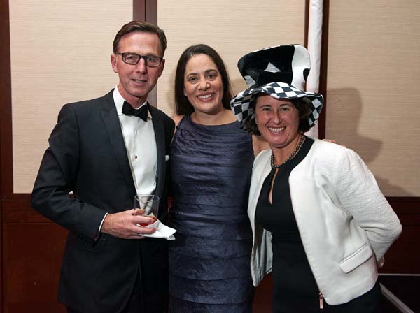 Mats Carlston, Partner at Winston & Strawn LLP and Fresh Air Fund Board Member; Fatima Shama, Executive Director of The Fresh Air Fund; LizabethAnn Rogovoy Eisen, Partner at Cravath, Swaine & Moore LLP and Vice President of The Fresh Air Funds Board of Directors. Photo by: Jerry Speie