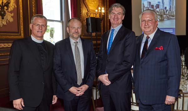  Rev. Dr. William Lupfer  Rector Trinity Church Wall Street, Andrew Kimball - Industry City, Michael Braner - Chair of The New York Landmarks Conservancy, and Richard J. Moylan - Green-Wood. Photo by:  James Salzano