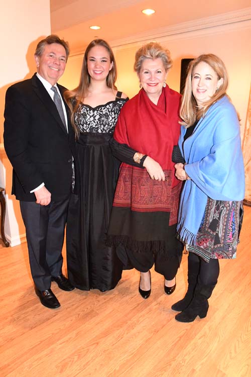 Conductor Gerard Schwartz, Reka Szakacs, Ambassador Katalin Annamaria Bogyay Permanent Representative of Hungary to the United Nations, and Jody Schwarz. Photo by: Rose Billings/Blacktiemagazine.com