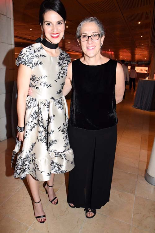 Host Shirley Rumierk and Carol Ochs.  Photo by:  Rose Billings/Blacktiemagazine.com