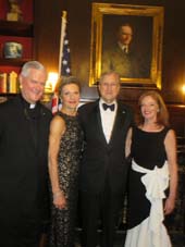 Rev. Gerald E. Murray, J.C.D., Hon. Loretta A. Preska, Hon. Edward F. Cox, and Robin Weaver, President. Photo by: Joyce Brooks/Blacktiemagazine.com