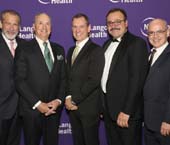 Dr. Joseph Zuckerman; Dr. Robert I. Grossman, Dean and CEO of NYU Langone; honorees Dr. Jonathan Whitesonand Dr. Chris Kyriakides, and Dr. Steven Flanagan
