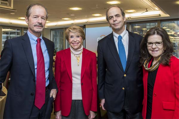 Dr. Lewis Cantley, Joan Weill, Dr. Andrew Dannenberg and Dr. Orli Etingin. Photo by: Studio Brooke