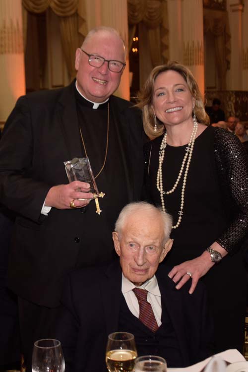 Hon. Robert M. Morgenthau, Former District Attorney New York County & of Counsel at Wachtell, Lipton, Rosen & Katz, Timothy Michael Cardinal Dolan, Archbishop of New York and Katy Knox, President, U.S. Trust, Bank of America Private Wealth Management……..photo credit Jill Nelson