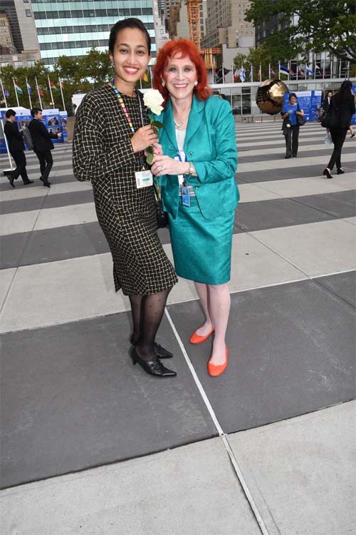 Dr. Shariha Khalid Erichsen, Managing partner of Mission and Co, Malaysia, +SocialGood Connector and Global Good Fund Ambassador and Dr. Judy, who were on the winning team for their proposal in Goal 3, Good Health and Well-being, in the “SDGs in Action” competition for innovation at