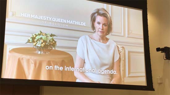 Her Majesty Queen Mathilde of Belgium, SDG Advocate and a psychologist, talks via video message about the importance of mental health for all populations and its foundation within the achievement of the