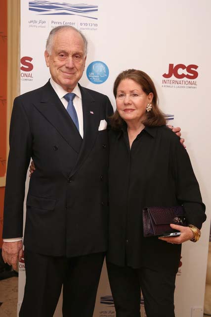NEW YORK, NY - SEPTEMBER 13: Honoree Ronald S. and Jo Carole Lauder attend as Ambassador Ronald S. Lauder Receives The Shimon Peres Peace & Innovation Award on September 13, 2018 in New York City. Photo by:   Noa Grayevsky/Getty Images for JCS International. 