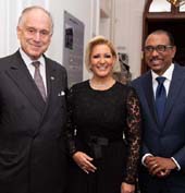First Lady of Panama HE Lorena Castillo de Varela, Ambassador Ronald S. Lauder . Photo by: Noa Grayevsky/Getty Images