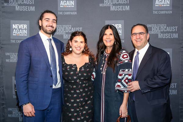 Jonah Lazowski and Jesse Marlo Lazowski, New York Next Generation Board Members and Event Chairs with their parents, Marcia and Alan Lazowski, former U.S. Holocaust Memorial Council member Photo Credit: Gianna Bertoli / Michael Priest Photography for U.S. Holocaust Memorial Museum.