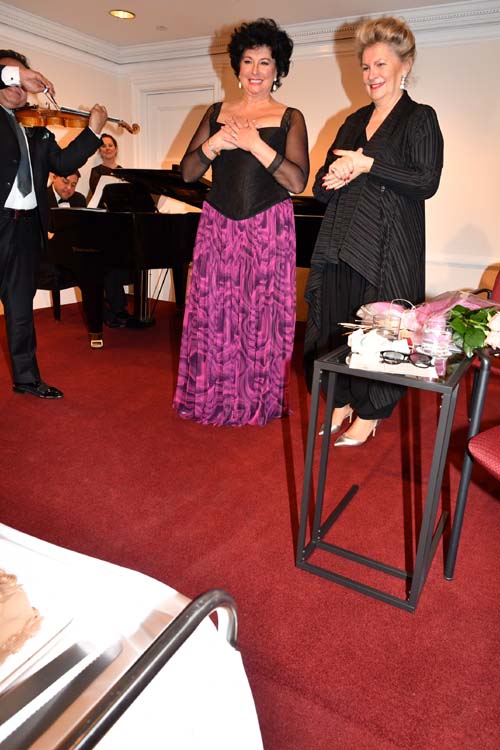 Happy Birthday Ms. Ildiko Komlosi ,and H.E. Katalin Annama Bogyay Permanent Representative of Hungary.  Photo by:  Rose Billings/Blacktiemagazine.com