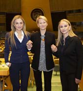UNWFPA’s Treasurer Michal Grayevsky, UN Women’s Resource Mobilization and Advocacy Manager Vesna Jaric, UNWFPA’s President Barbara Winston