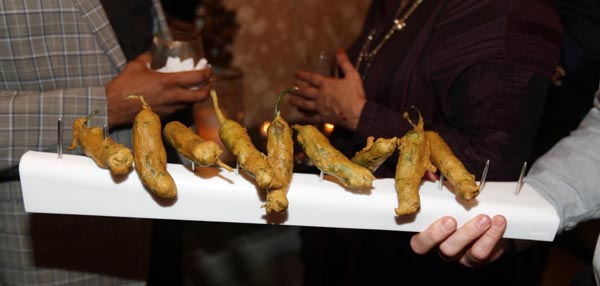 Shishito Pepper Pakoras on a bed of nails, Photo credit: ©Jaffer Snaps India