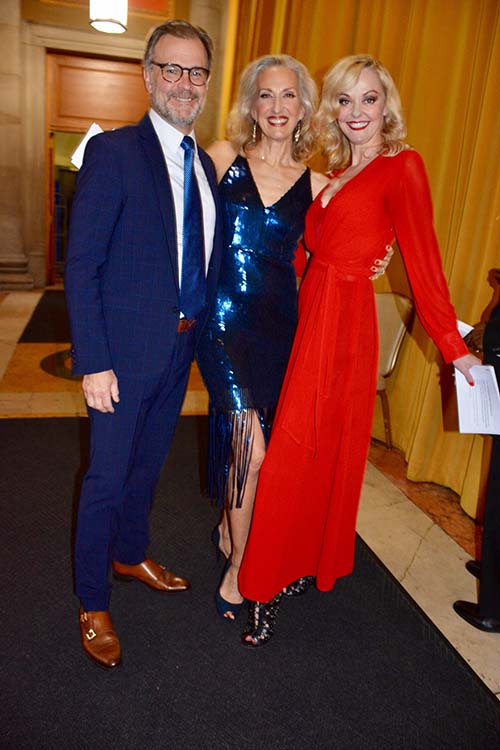 John Hilner, Paula Leggett Chase and Angie Schworer. kick-off the evening and lead the Mission Appeal for LiLY Legacies 2019.  Photo by:  Rose Billings/Blacktiemaagzine.com
