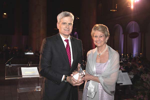 Senator Bill Cassidy and our Founder and CEO Carolyn Aldigas he accepts his 2019 Cancer Champion award. Photo by: Jack Hartzman