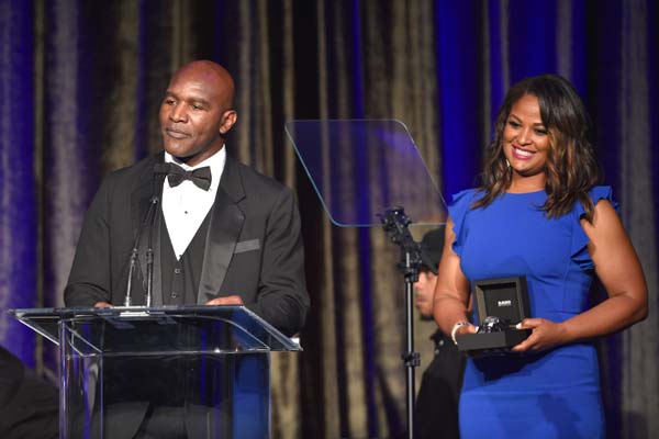Evander Holyfield and Laila Ali. Photos by: Michael Simon/startraksphoto.com