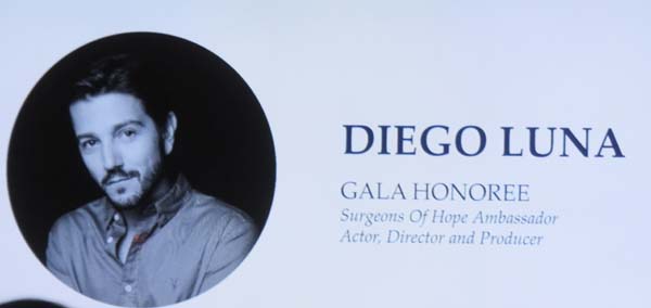 Honoree, Diego Luna, star of Narcos: Mexico and Star Wars: Rogue One, Mexican heart throb and Surgeons of Hope Heart Ambassador Photo by: Joyce Brooks/Blacktiemagazine.com