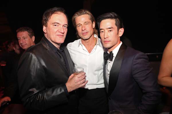 Quentin Tarantino, Brad Pitt, and Mike Moh (Photo by Colin Young-WolfInvision for PEOPLE Magazine-AP Images