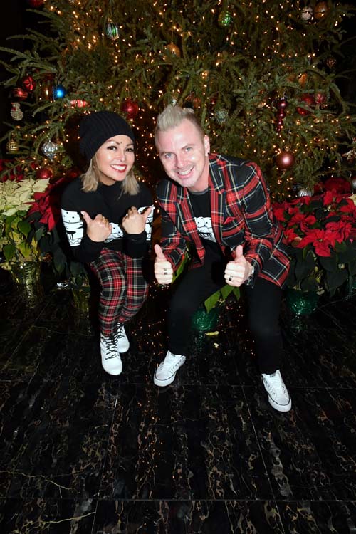 Lynn Gamez and Kenny Lewis wishing everyone Holiday Greetings. Photo by: Rose Billings/Blacktiemagazine.com