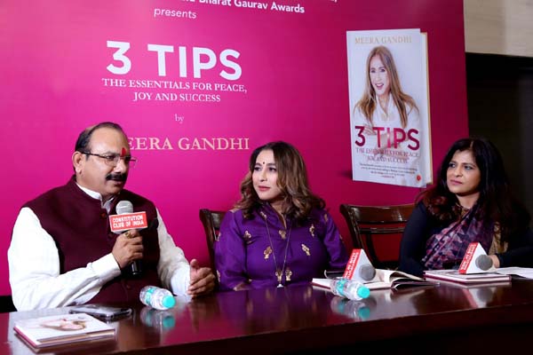 Pandit Suresh Mishra, Meera Gandhi and Shazia Ilmi at Constitution Club, Delhi