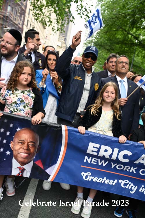 Celebrate Israel Parade 2023 / Eric Adams.  Photo by: Rose Billings/Blacktiemagazine.com