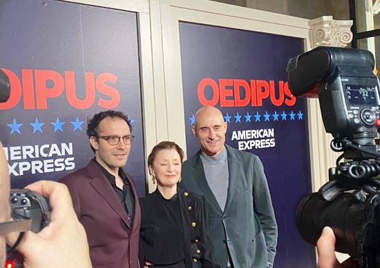 Robert Ikes with Mark Strong and Lesley Manville