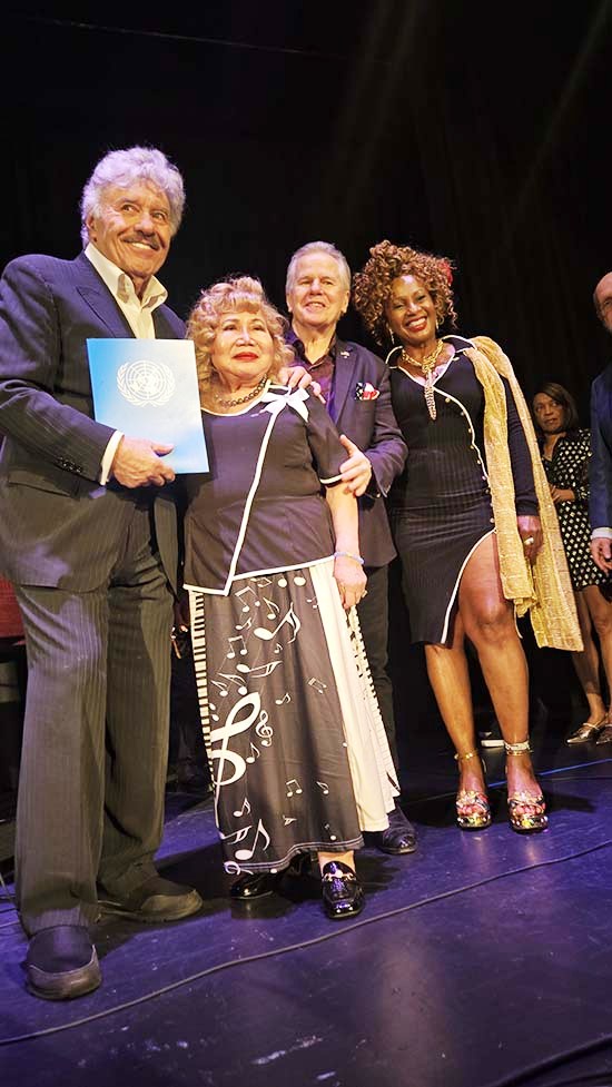 Tony Orlando. Gloria and Tomazek with UN Award