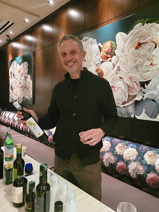 gloria Cressler wine tasting, Fil Bucchino, Founder and olive oil expert