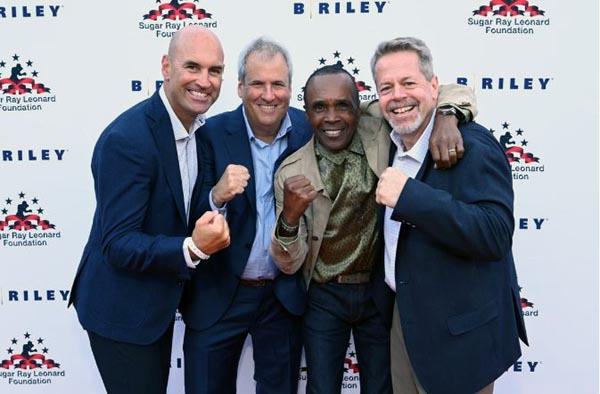 Andy Moore, Bryant Riley, Sugar Ray Leonard, and Tom Kelleher attend Sugar Ray Leonard Foundation's 15th Annual 'Big Fighters, Big Cause' Charity Boxing Night Presented by B. Riley Securities at The Ritz-Carlton , Marina del Rey on May 20, 2026 in Marina del Rey, California.