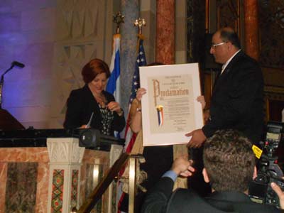 Christine Quinn and Ambassador Aharoni